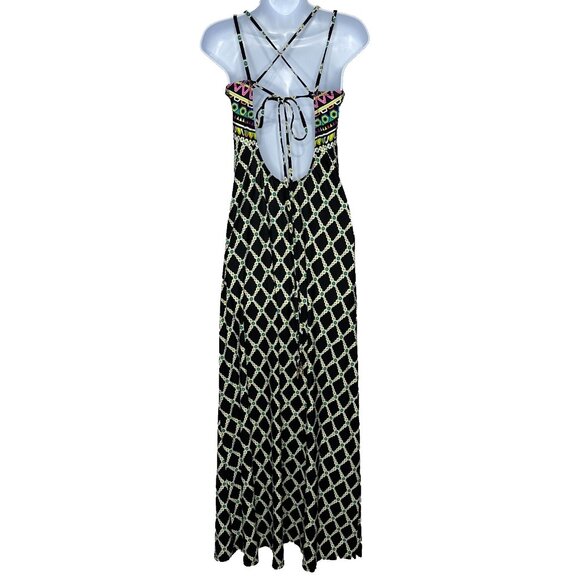 Trina Turk Maxi Dress Size M Kon Tiki Halter - Picture 3 of 16
